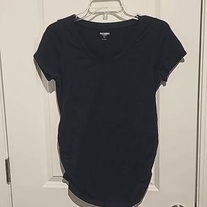 Old Navy Maternity Fitted Short Sleeve Scoopneck Navy T-Shirt Size Medium